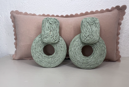Pendientes Rafia Verde Agua