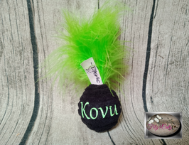 personalisierter Cotton Drop bunte Federn