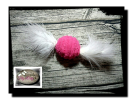 Cotton Candy mit weisser Feder