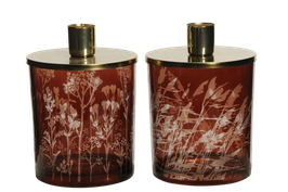 Kerzenhalter WindlichtD9xH12,5cm braun besprühtes Glas