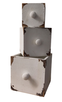 Holzschublade weiß Quadrat