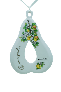Hänger Birne Frascati 19 cm im Landflair-Designe mit Text