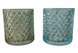 Windlicht Glas grün/türkis D8