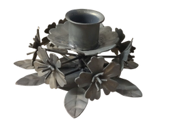 Kerzenhalter Blumen Eisen D10,5xH5,5cm grau Eisen