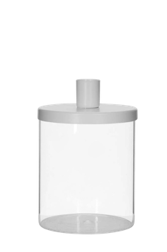 Glas mit Kerzenhalter D10xH16cm weiss eisen