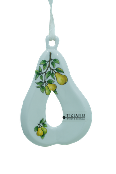 Hänger Birne Frascati 12 cm im Landflair-Designe mit Text