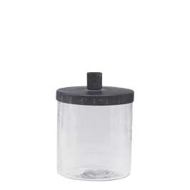 Glas mit Kerzenhalter D12xH16cm schwarz Eisen