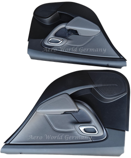 Türverkleidung hinten Schwarz/ Grau Leder Saab 9.5 NG YS3G