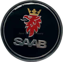 Emblem Motohaube NEU Schwarz Saab 9.5 YS3E