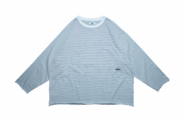 Pin stripe cut off long tee WHITE（ホワイト）