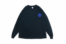 牡丹文字WAX back printed long tee BLACK（ブラック）