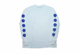 牡丹文字WAX arm printed pocket long tee WHITE（ホワイト）