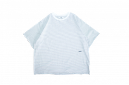 Pin stripe cut off tee WHITE（ホワイト）