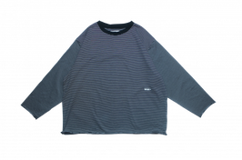 Pin stripe cut off long tee BLACK（ブラック）