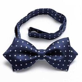 Fliege gebunden, Polka Dots Diamond Point, navy