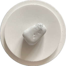 Howlith, weiß grau gemustert, Trommelstein, Größe 22 x 15 mm - ohne Deko