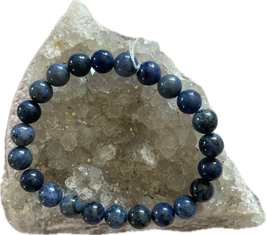 Dumortierit Nugget Armband, 8 mm Kugeln, elastisch, 20 cm lang - ohne Deko