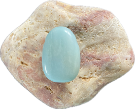 Aragonit blaugrün, Schmuck Anhänger mit seitlicher Bohrung, Größe 30 x 20 mm - ohne Deko, gebohrt