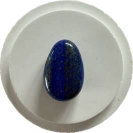 Lapislazuli, blau gemustert mit Pyrit Anteil, Schmuck Anhänger mit seitlicher Bohrung, Größe 30 x 20 mm - ohne Deko