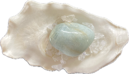 Aquamarin, Trommelstein, Größe 33 x 21 mm - ohne Deko
