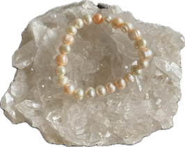 Süßwasserperlen  Armband, Perlen 8 mm Durchmesser,  19 cm lang, elastisch - ohne Deko