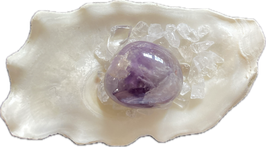 Amethyst violett Maserung, Trommelstein, Größe 27 x 22 mm - ohne Deko