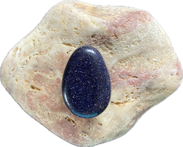 Goldfluss blau, Blaufluss Schmuck Anhänger mit seitlicher Bohrung, Größe 30 x 20 mm - ohne Deko