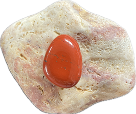 Roter Jaspis, Schmuck Anhänger mit seitlicher Bohrung, Größe 29 x 21 mm - ohne Deko