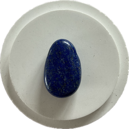Lapislazuli, blau gemustert mit Pyrit Anteil, Schmuck Anhänger mit seitlicher Bohrung, Größe 30 x 20 mm - ohne Deko