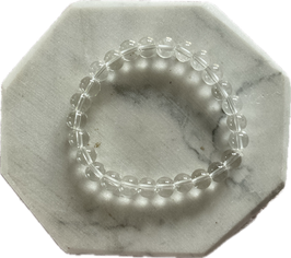 Bergkristall Kugelarmband 8 mm Durchmesser, glasklar, 19 cm lang elastisches Strechband  - ohne Deko