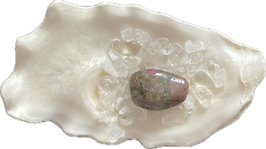 Wassermelonen Turmalin, grün rosa, Gewicht 3 Gramm, Trommelstein, Größe 21 x 15 mm - ohne Deko