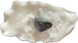 Schwarzopal - Schwarzer Opal, Honduras, schwarz mit buntem Farbspektrum, Trommelstein, Gewicht 6 Gramm, Größe 22 x 18 mm - ohne Deko