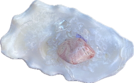 Rhodochrosit, rosa weiß gemustert mit Unebenheiten, Trommelstein, Größe 26 x 18 mm - ohne Deko