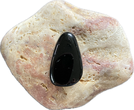 Tektit (Meteorit) schwarz, Schmuck Anhänger mit seitlicher Bohrung, Größe 30 x 18 mm - ohne Deko