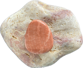 Baryt rotorange, Schmuck Anhänger mit seitlicher Bohrung, Größe 30 x 25 mm - ohne Deko