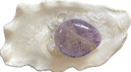 Amethyst violett Maserung, Trommelstein, Größe 30 x 25 mm - ohne Deko