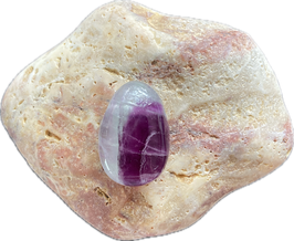 Fluorit Regenbgenfluorit weiß violett, Schmuck Anhänger mit seitlicher Bohrung, Größe 27 x 19 mm - ohne Deko