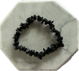 Sard Onyx Splitterarmband, mittlere Splitter, elastisches Stretchband, Länge 18 cm lang - ohne Deko