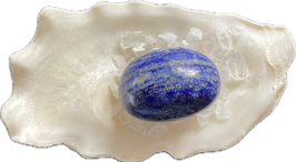 Lapislazuli, blau grau, Trommelstein, Größe 30 x 20 mm - ohne Deko