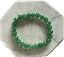 Aventurin grün, Kugelarmband mit 8 mm Kugeln, Länge 20 cm, elastisches Stretchband - ohne Deko