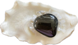 Onyx, schwarz, Trommelstein, Größe 30 x 27 mm - ohne Deko
