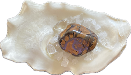 Boulder Opal, braun gemustert, Trommelstein, Größe 30 x 21 x 20 mm - ohne Deko
