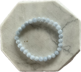 Chalcedon Kugelarmband, Kugeldurchmesser 6 mm,  Länge 19 cm lang, elastisches Band - ohne Deko