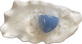 Angelit (Anhydrit), blau, Trommelstein, Größe 24 x 20 mm - ohne Deko
