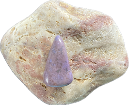 Lepidolith violett gemustert, Schmuck Anhänger mit seitlicher Bohrung, Größe 30 x 18 - ohne Deko