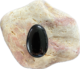 Turmalin schwarz, Schörl, Schmuck Anhänger mit seitlicher Bohrung, Größe 30 x 20 mm - ohne Deko