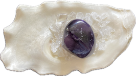 Amethyst dunkel violett, Trommelstein, Größe 22 x 24 mm - ohne Deko