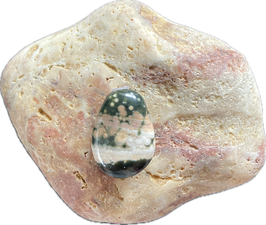 Ozeanjaspis gemustert, Schmuck Anhänger mit seitlicher Bohrung, Größe 25 x 18 mm - ohne Deko