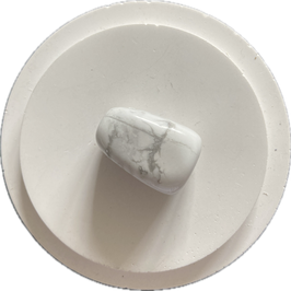 Howlith, weiß grau gemustert, Trommelstein, Größe 22 x 14 mm - ohne Deko