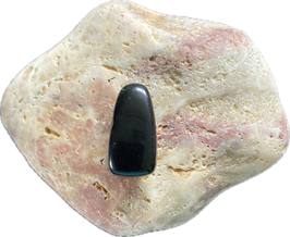 Onyx schwarz, Schmuck Anhänger mit seitlicher Bohrung, Größe 24 x 12 x 11 mm - ohne Deko